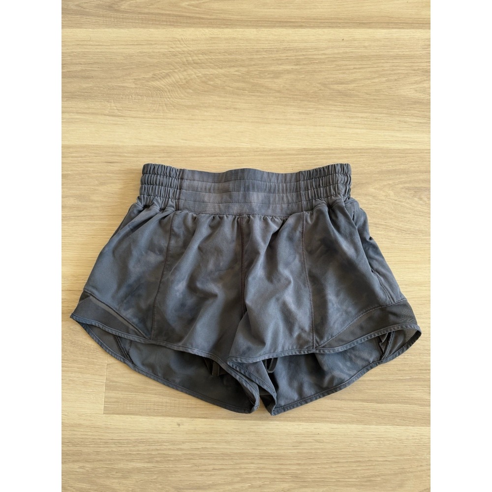 Lululemon Hotty Hot High Rise Lined Short 2.5 Diamond Dye Pitch Graphite Grey 4